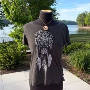 Hollister Dreamcatcher Graphic Tee Boho Festival Crop Top Small